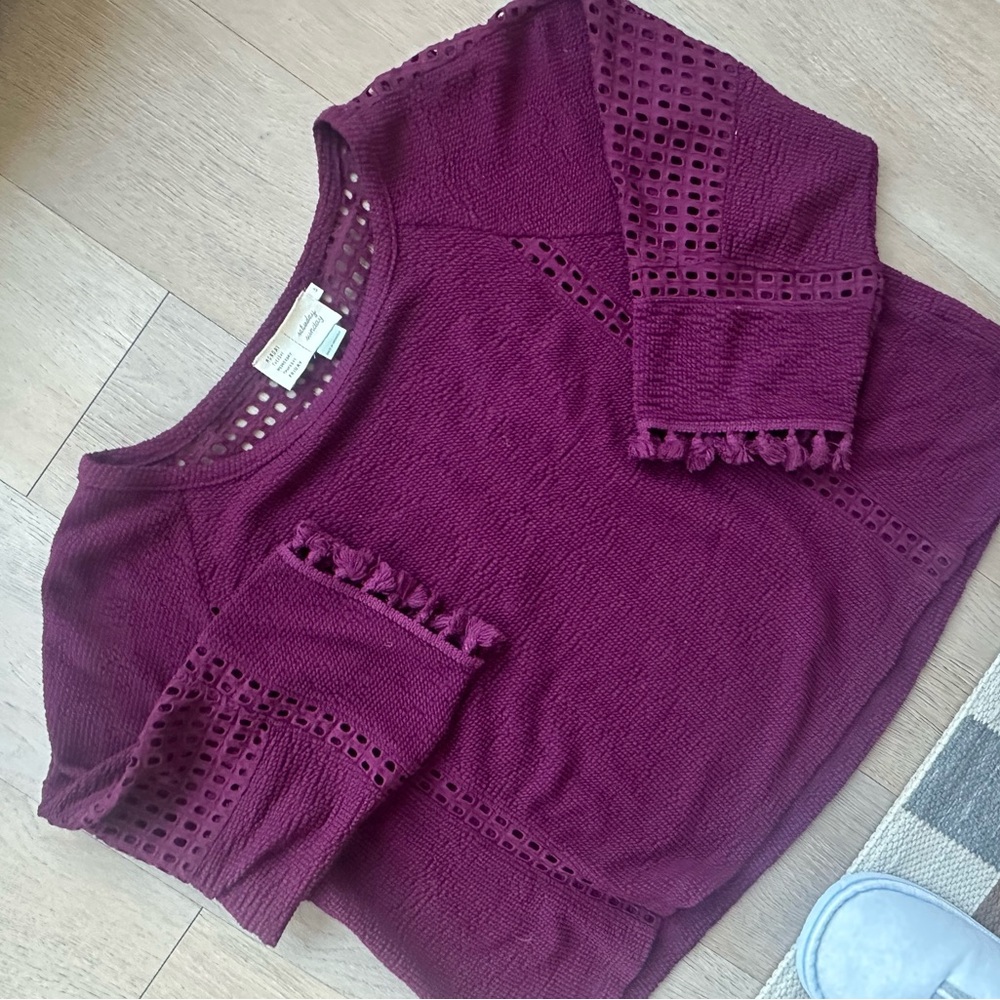 Women's Maroon Anthropologie Sweater